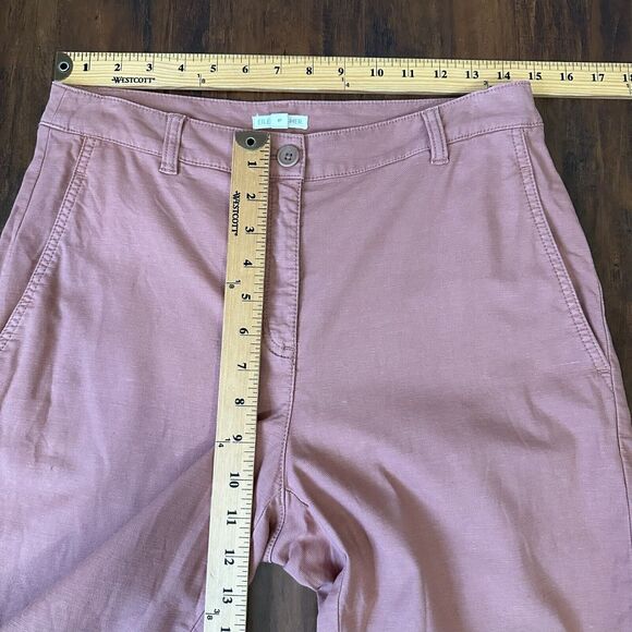 EILEEN FISHER Cotton Hemp Stretch Straight Pants Chino Washed Red - Picture 10 of 12